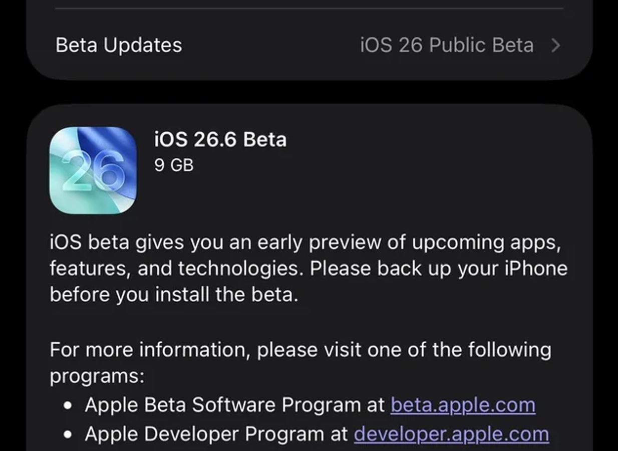 Как установить iOS 26.6 Public Beta 3. Новая бета уже ждет вас в настройках Айфона. Фото.