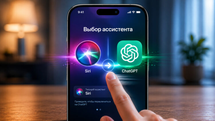 Как переключиться с Siri AI на ChatGPT в iOS 27. Фото.