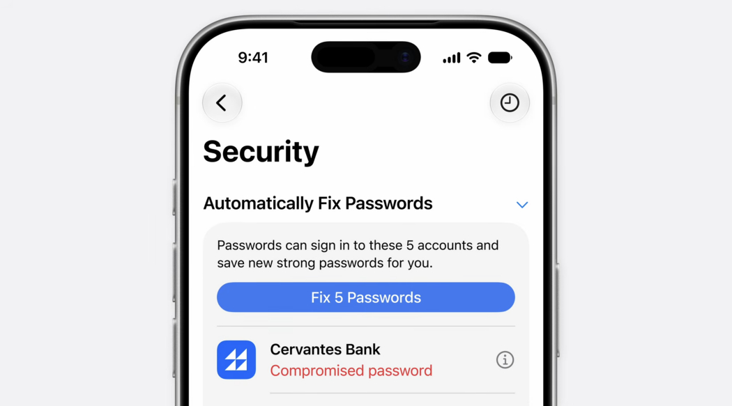 Новые возможности Wi-Fi, паролей и сообщений в iOS 27. Приложение «Пароли» помогает заменить отдельные пароли. Фото.