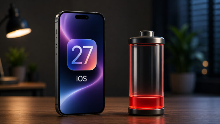 Айфон на iOS 27 пишет: Indexing in Progress. Вот почему батарейка разряжается так быстро. Фото.