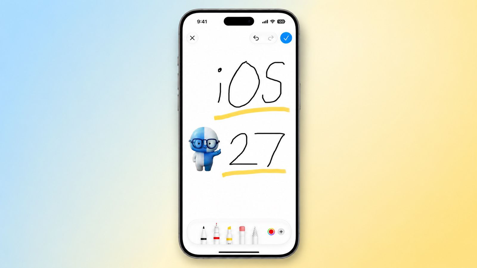 Новый редактор рисунков в Сообщениях iOS 27. В «Сообщениях» появилась новая рисовалка. Фото.