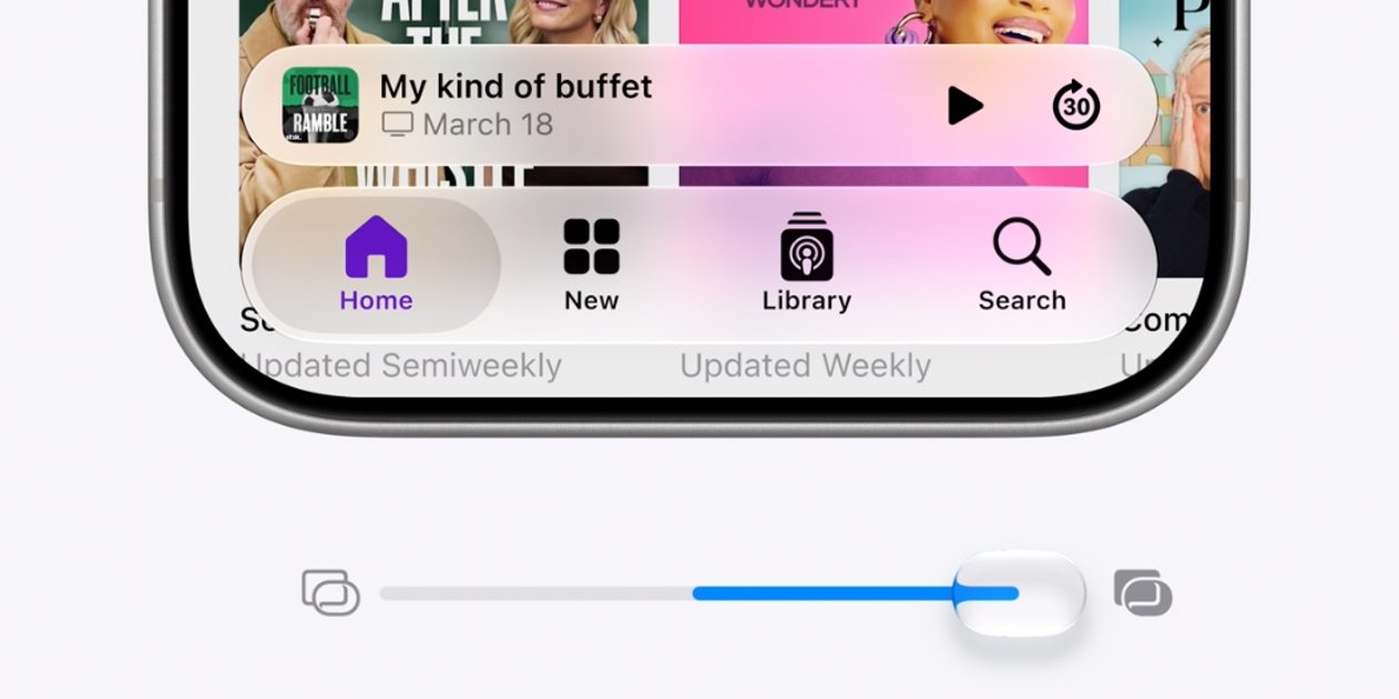Что нового в iOS 27. Стекло можно настроить под свой вкус. Фото.