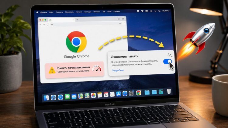 Chrome на Mac жрёт память и тормозит? Включите эту настройку, и все будет летать. Фото.