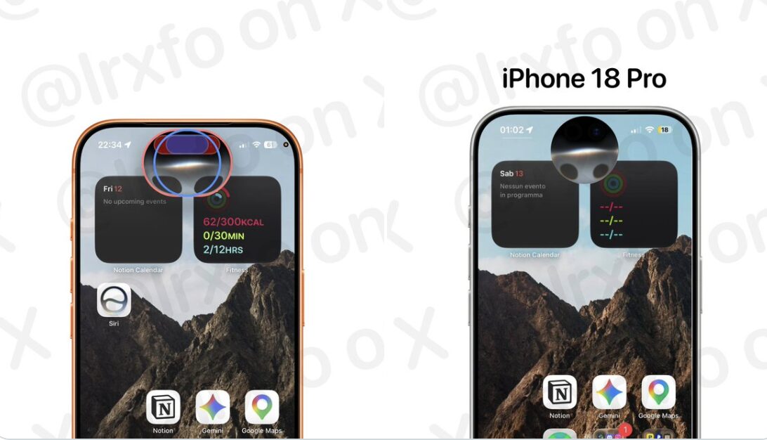 Что форма Siri AI говорит о будущем вырезе в iPhone 18 Pro. Чтобы Сири на айфоне тоже сделать круглой, придется уменьшить Dynamic Island. Фото.