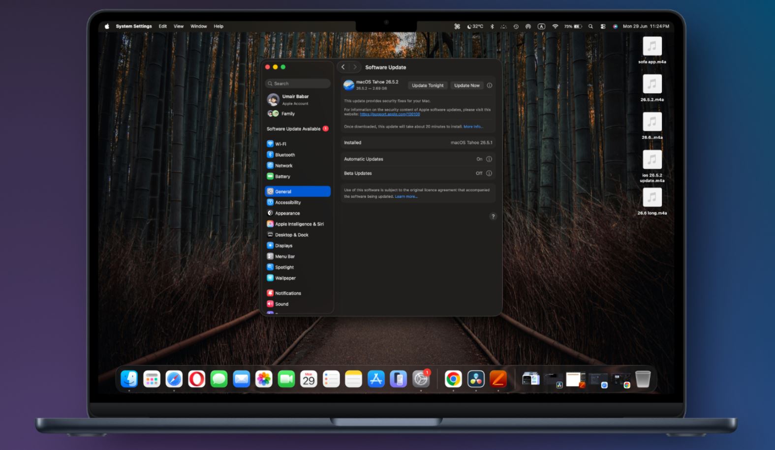 Что нового в macOS Tahoe 26.5.2. После обновления ничего в оформлении не изменится. Все фишки скрыты внутри. Фото.