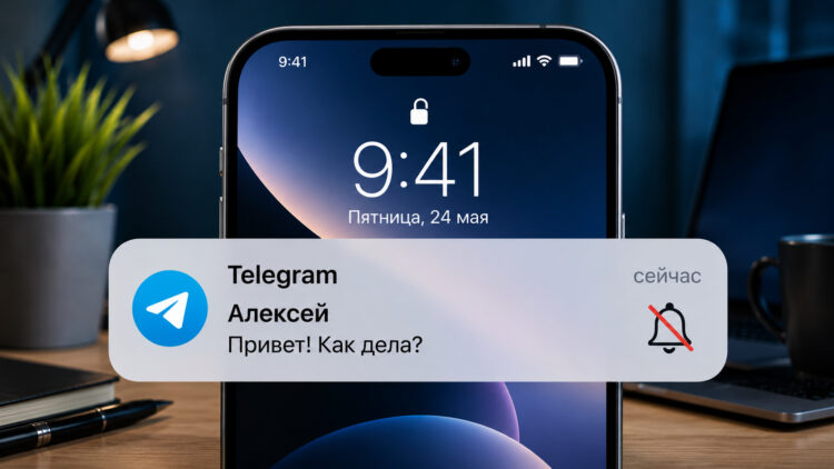 Зачеркнутый колокольчик в Telegram — что это и почему уведомления приходят без звука. Фото.