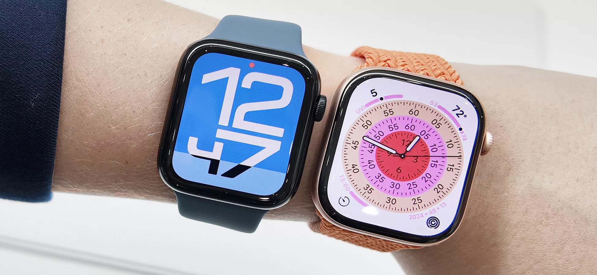 Яркость экрана и время работы Apple Watch: SE 3 против Series 11. А вот экраны у часов отличаются сильно. Просто посмотрите на рамки. Фото.