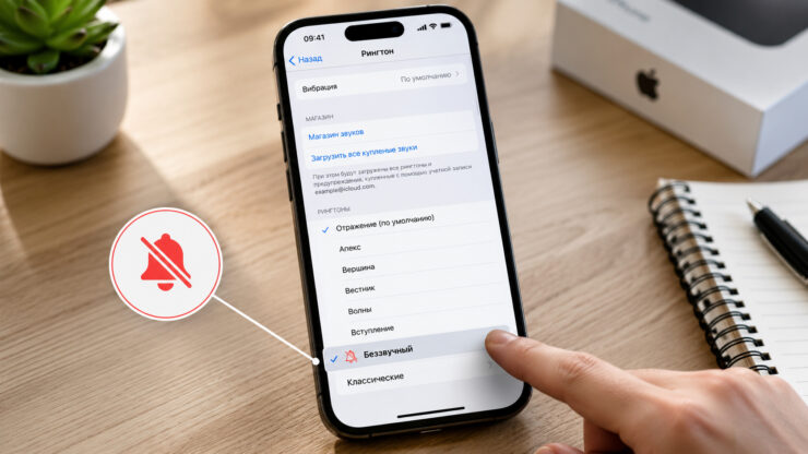 Как установить беззвучный рингтон на iPhone: пошаговая инструкция. Фото.