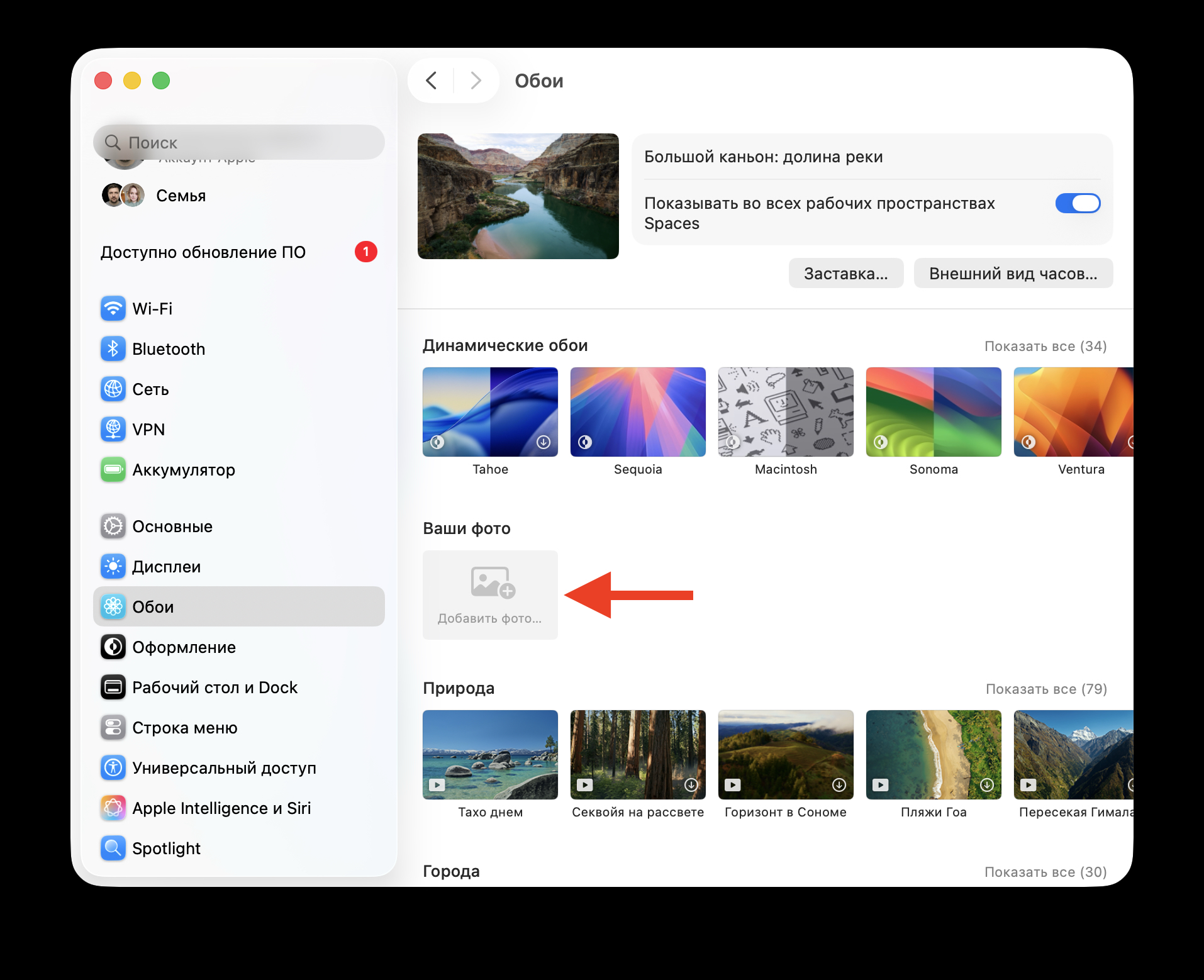 Как поставить обои на macOS, iPadOS и iOS. Начните добавлять ваше изображение. Фото.