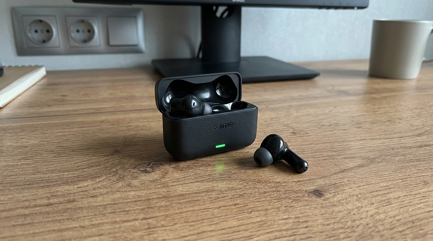 Realme Buds Air 7s: шумодав и кодек LHDC в одном корпусе. Bluetooth 6.1, шумодав до 50 дБ и 13 часов автономности — за неполные три тысячи. Фото.