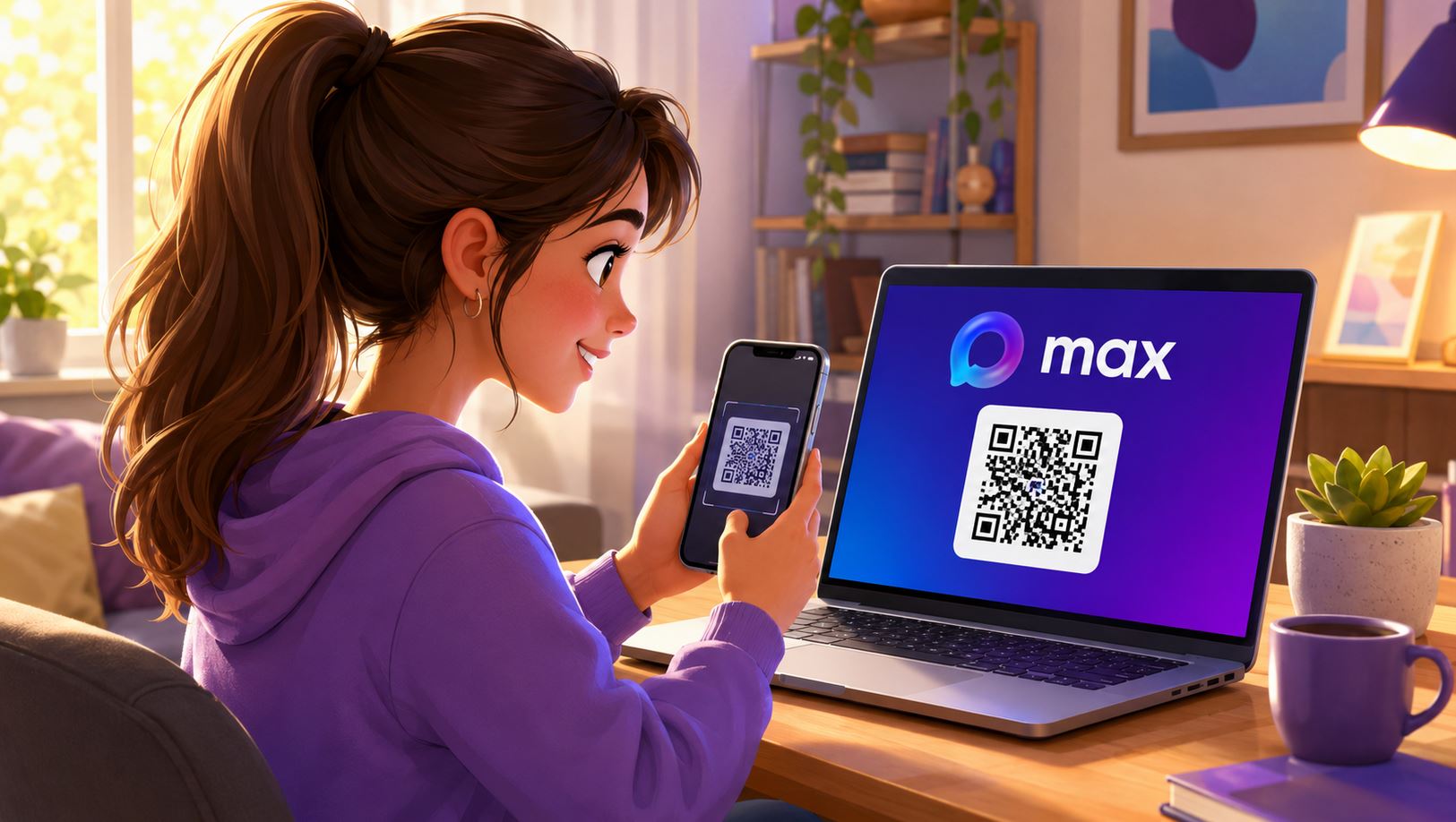 Как зайти в МАКС на втором телефоне. Вход со второго устройства выполняется по куар-коду. Фото.