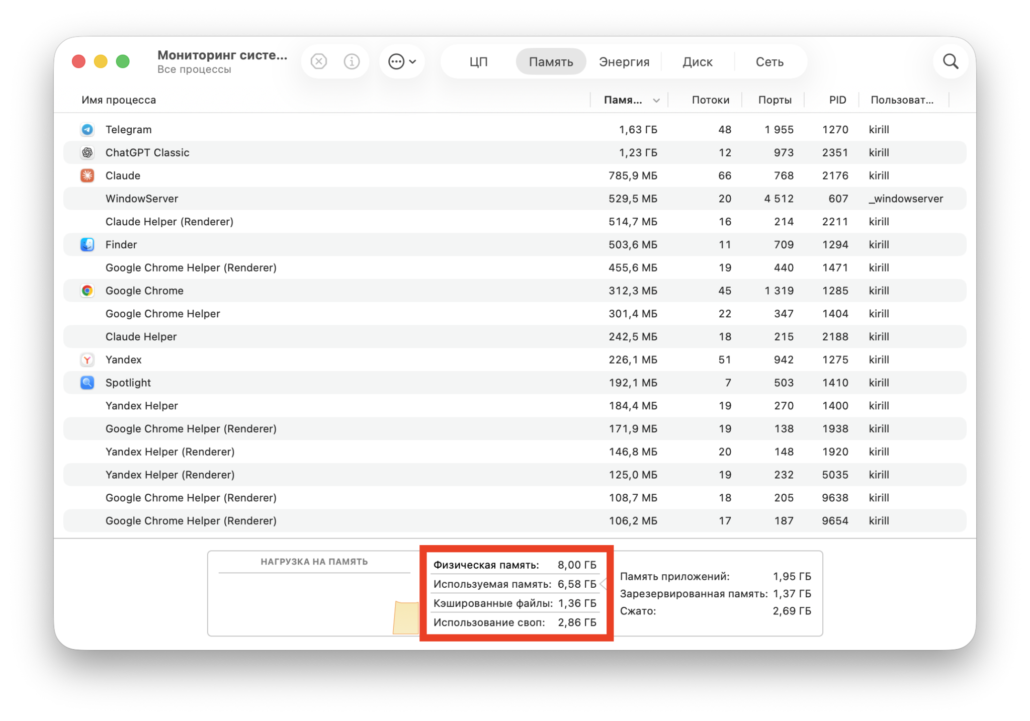 Хватит ли 8 ГБ оперативной памяти для macOS 27. Мне 8 ГБ оперативки уже не хватает. Фото.
