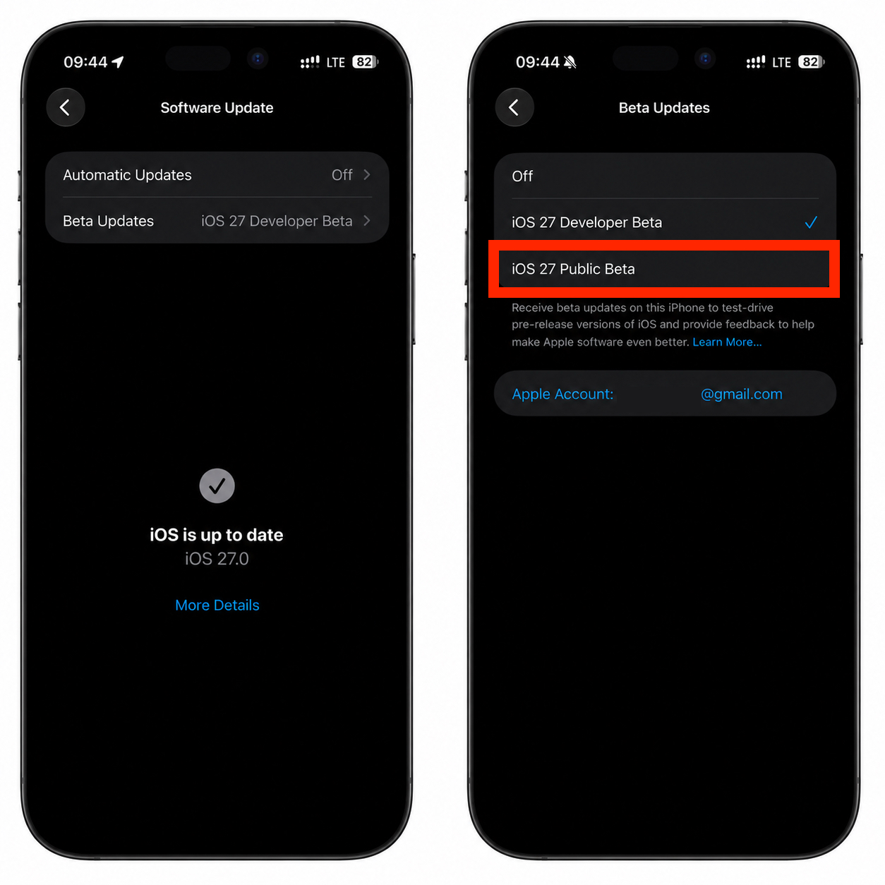 Как безопасно установить публичную бету iOS 27. Переключитесь на этот пункт. Фото.
