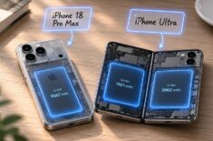 Складной iPhone Ultra: емкость аккумулятора, автономность и сравнение с iPhone 18 Pro Max. Складной iPhone Ultra: емкость аккумулятора, автономность и сравнение с iPhone 18 Pro Max. Фото.