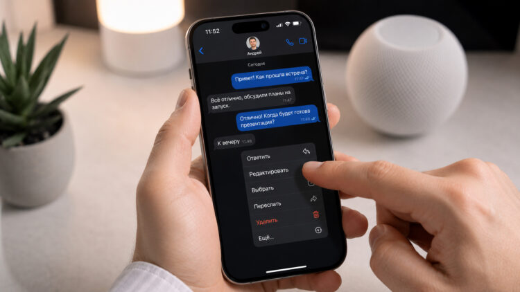 Как изменить сообщение в МАКС на iPhone. Фото.