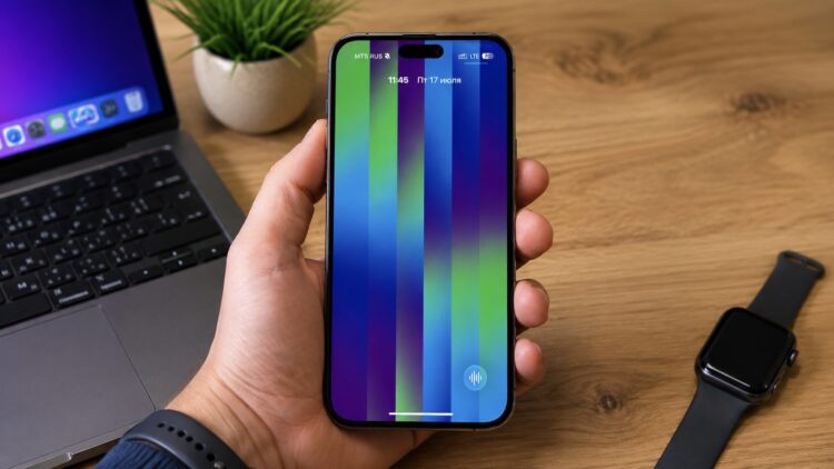 Как сделать маленькие часы на экране блокировки iPhone с iOS 27. Фото.