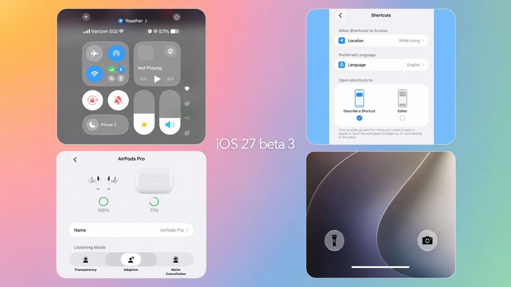 Что еще изменилось в iOS 27 beta 3. Есть много небольших изменений. Фото.