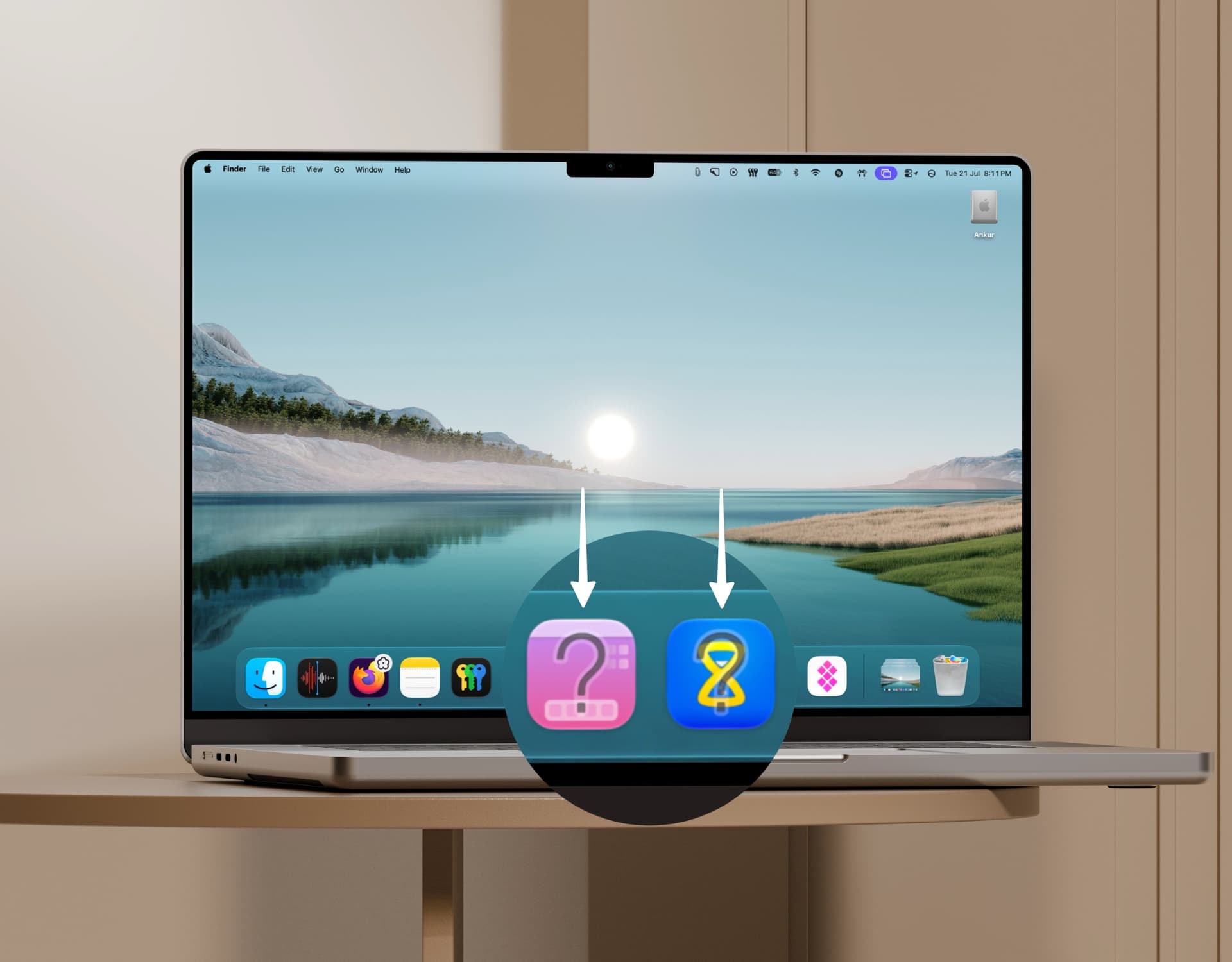 Почему появляется знак вопроса в Dock на Mac. Ситуации могут быть разные, но суть одна, приложение по этому ярлыку не работает. Фото.