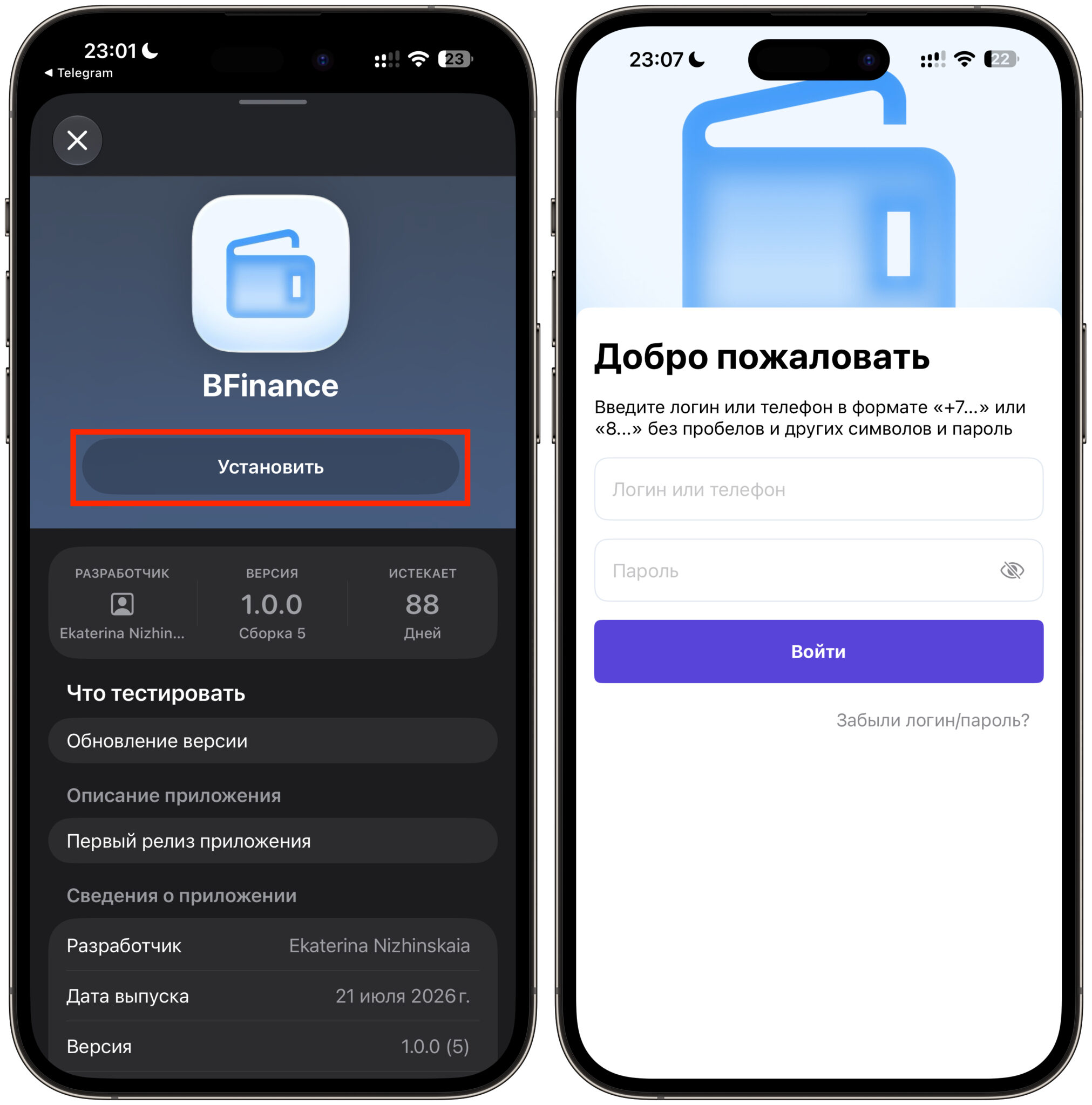 Установка приложений через TestFlight на Айфоне. Одна кнопка и приложение уже у вас на смартфоне. Фото.