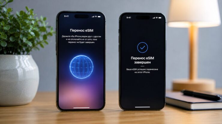 Как правильно перенести eSIM с айфона на айфон. Фото.