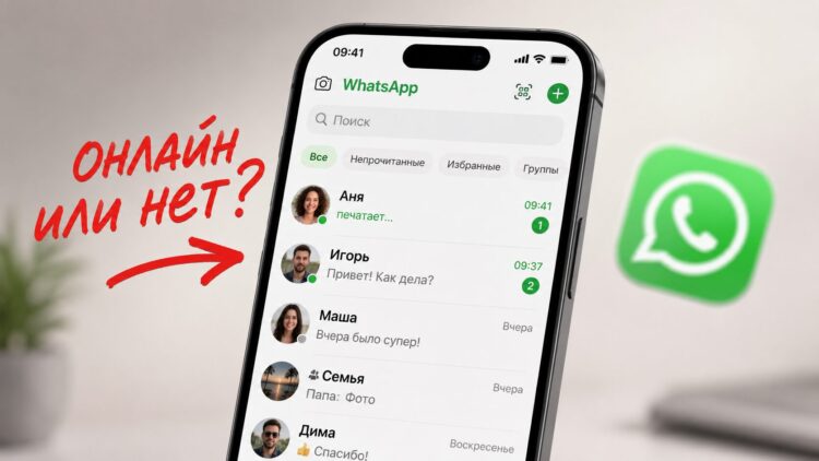 Что значит зеленая точка в WhatsApp рядом с фотографией пользователя. Фото.