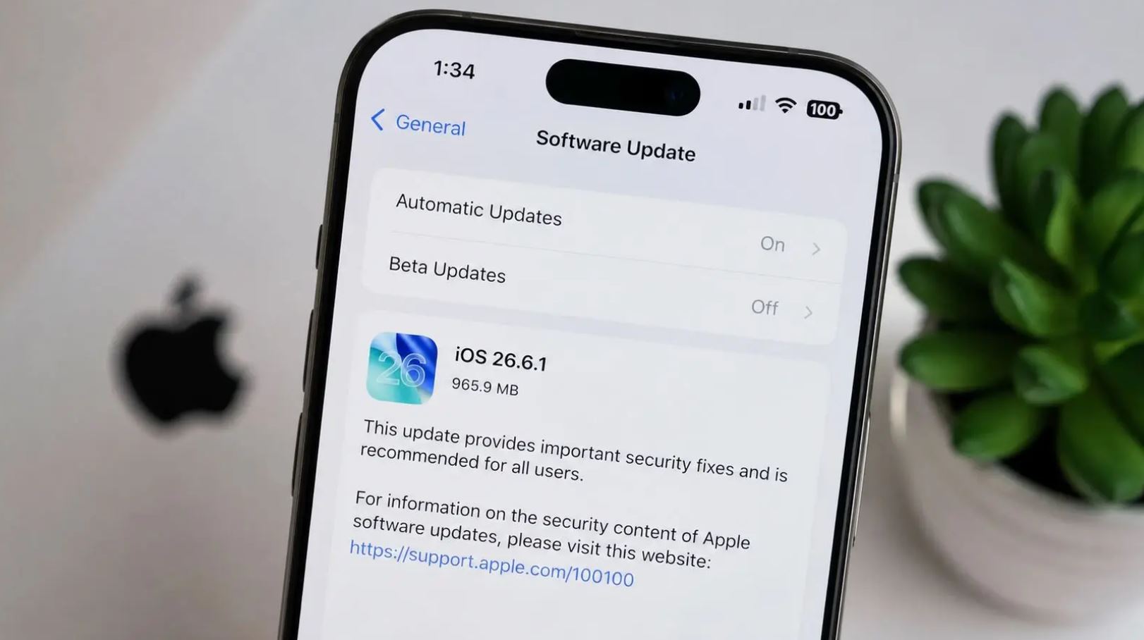 Изменения в iOS 26.6.1: пока только безопасность. Загрузить новую iOS стоит прямо сейчас. Фото.
