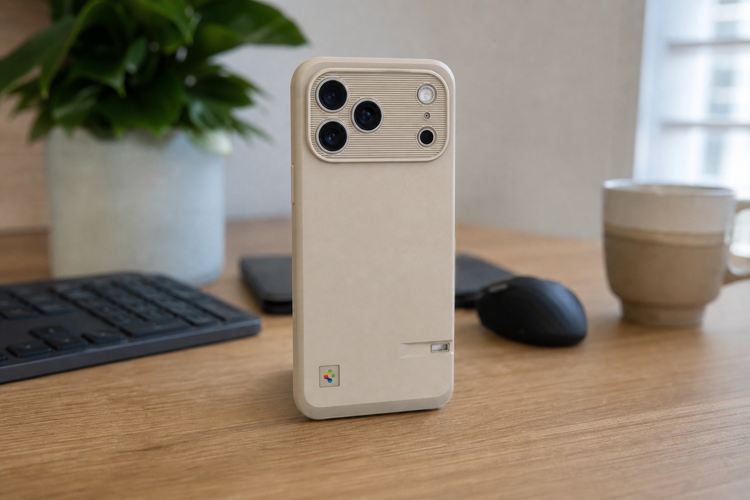 Чехол Spigen Classic C1 для iPhone вместо скучного силикона. Радужного яблока нет — ретро тут в цвете и фактуре.. Фото.