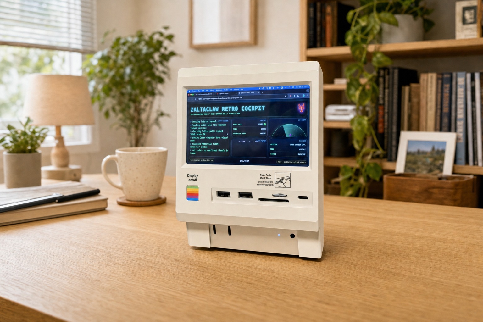 Док-станция для Mac mini в корпусе классического Макинтоша. Первую неделю просто смотрел на него, потом начал пользоваться.. Фото.