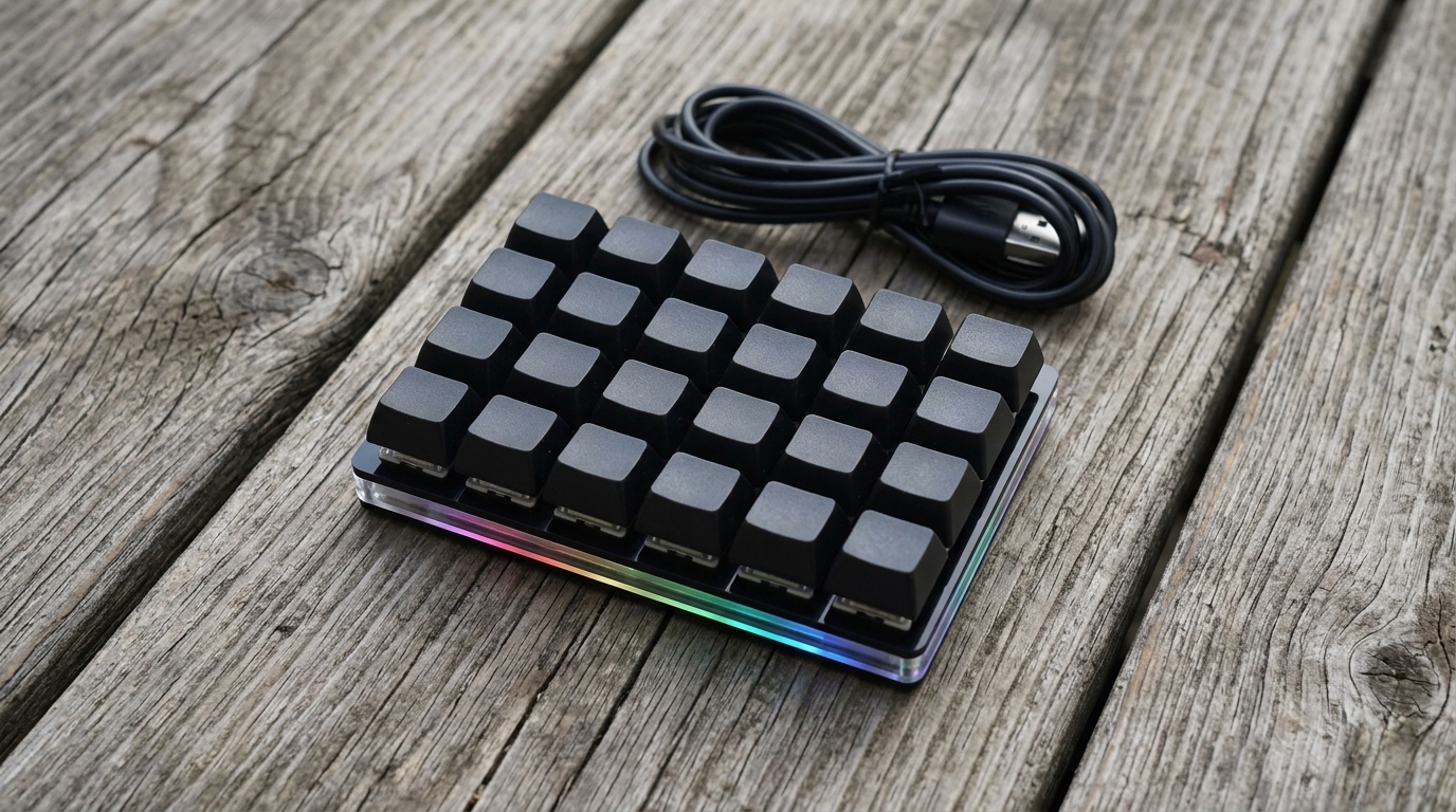Механический макропад для Mac: бюджетный Stream Deck вместо Touch Bar. Настроил под горячие клавиши в Logic Pro — теперь не представляю, как без него работал. Фото.