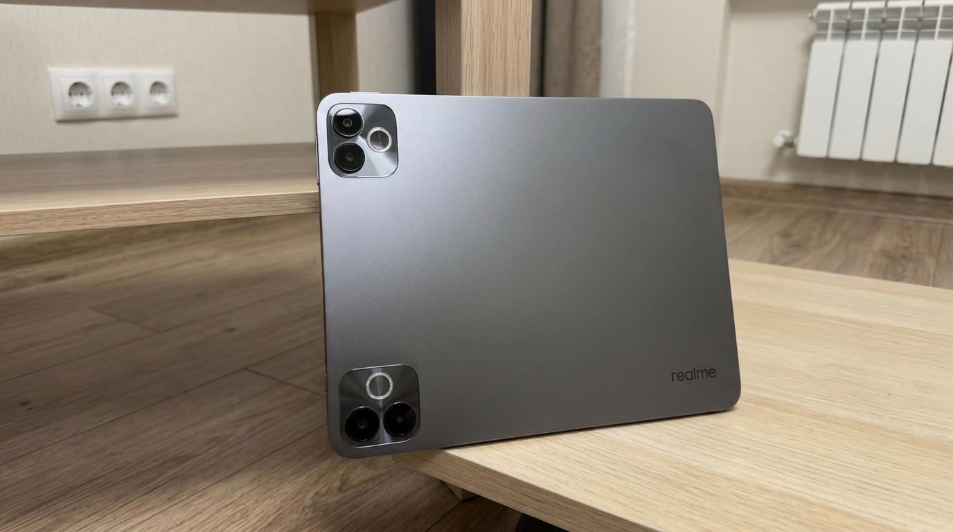 Realme Pad 3: планшет с сим-картой для тех, кому нужна связь без Wi-Fi. Вставляешь симку — и интернет есть везде, даже на даче. Фото.