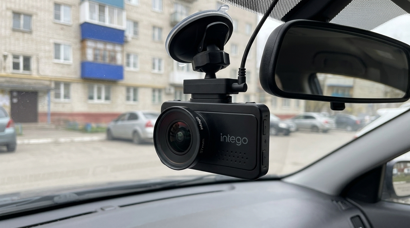Видеорегистратор INTEGO Kite 2 с GPS и Wi-Fi. Регистратор с Wi-Fi для быстрой перекачки записи на телефон.. Фото.