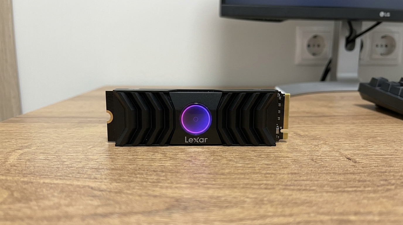 SSD Lexar NM1090 на 4 ТБ с радиатором, Gen 5. Накопитель M.2 на 4 ТБ поколения PCIe 5.0 с радиатором в комплекте.. Фото.