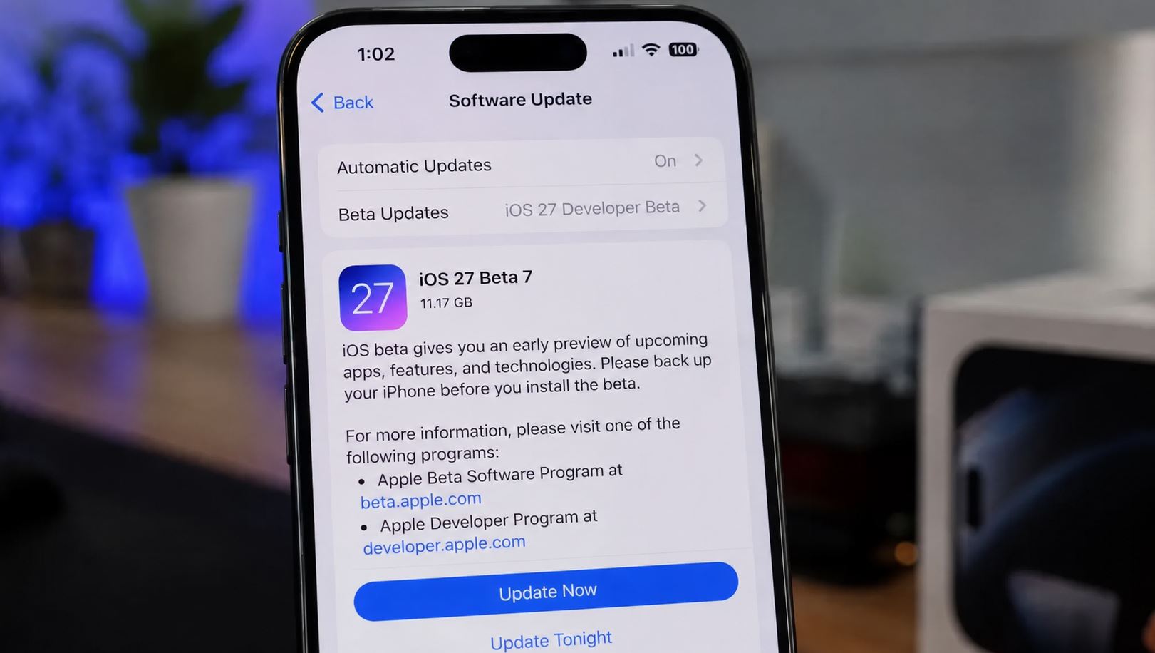 Как установить iOS 27 beta 7. Торопиться с установкой пока не стоит. Фото.