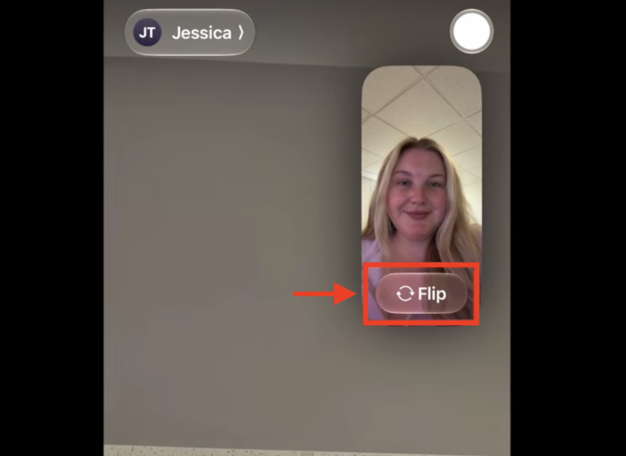 Как включить две камеры одновременно в FaceTime. Запустите съемку со второй камеры этой кнопкой. Фото.