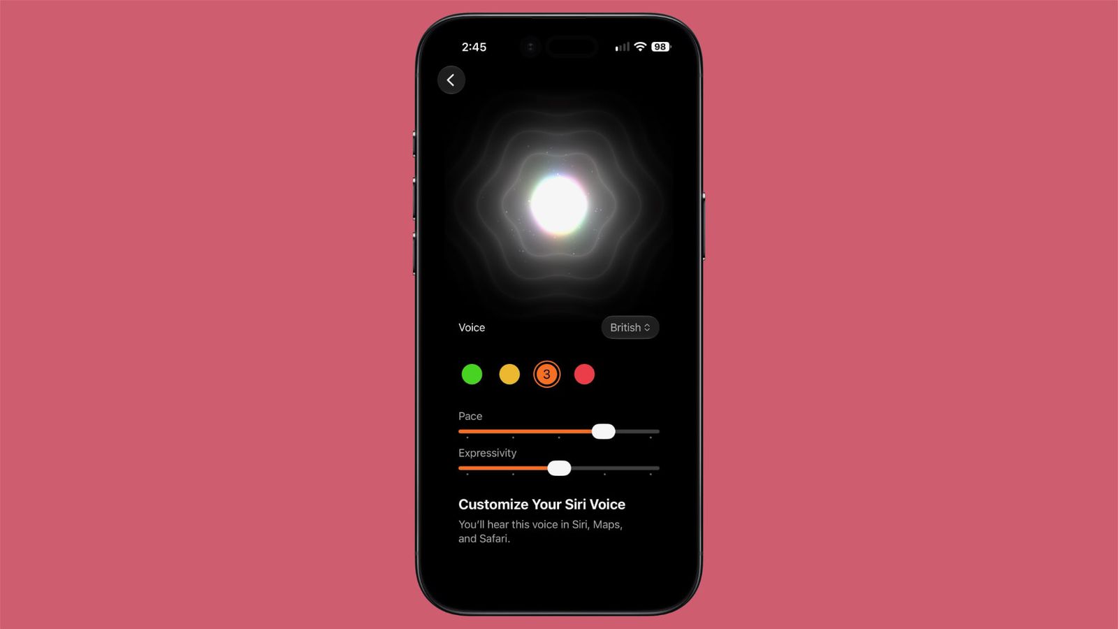 Что нового привезла пятая бета. Настройка голоса Siri заработала на полную. Естественно, не на русском. Фото.