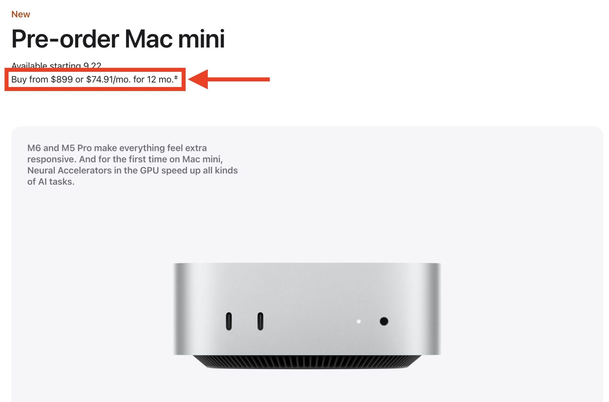 Цена выросла — и это ощутимо. По сравнению с базовым Mac mini M4, который вышел в 2024 году, подорожание существенное. Фото.