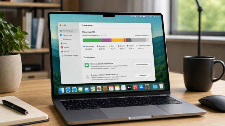 Сколько свободного места оставлять на компьютере Mac, чтобы он не тормозил. Фото.