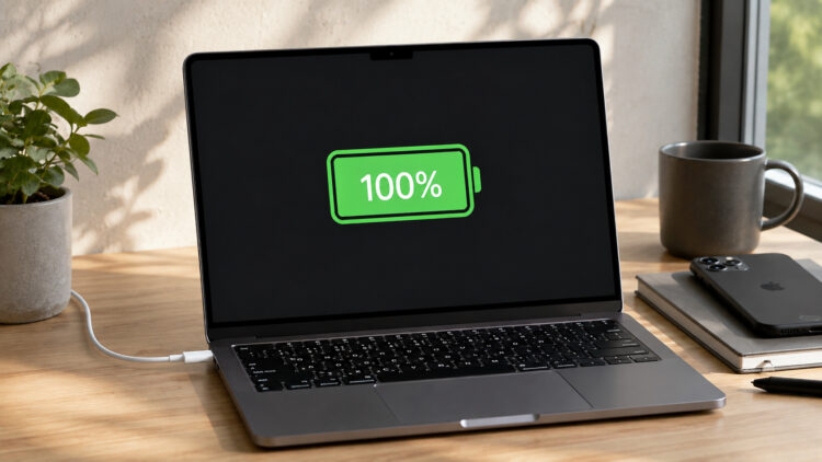 Можно ли заряжать MacBook до 100 процентов и портится ли от этого аккумулятор. Фото.