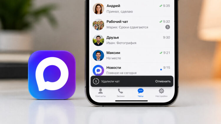 Как восстановить случайно удаленный чат или сообщение в МАКС на iPhone. Фото.