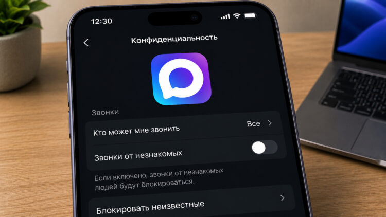 Как отключить звонки в МАКС от незнакомых людей. Фото.