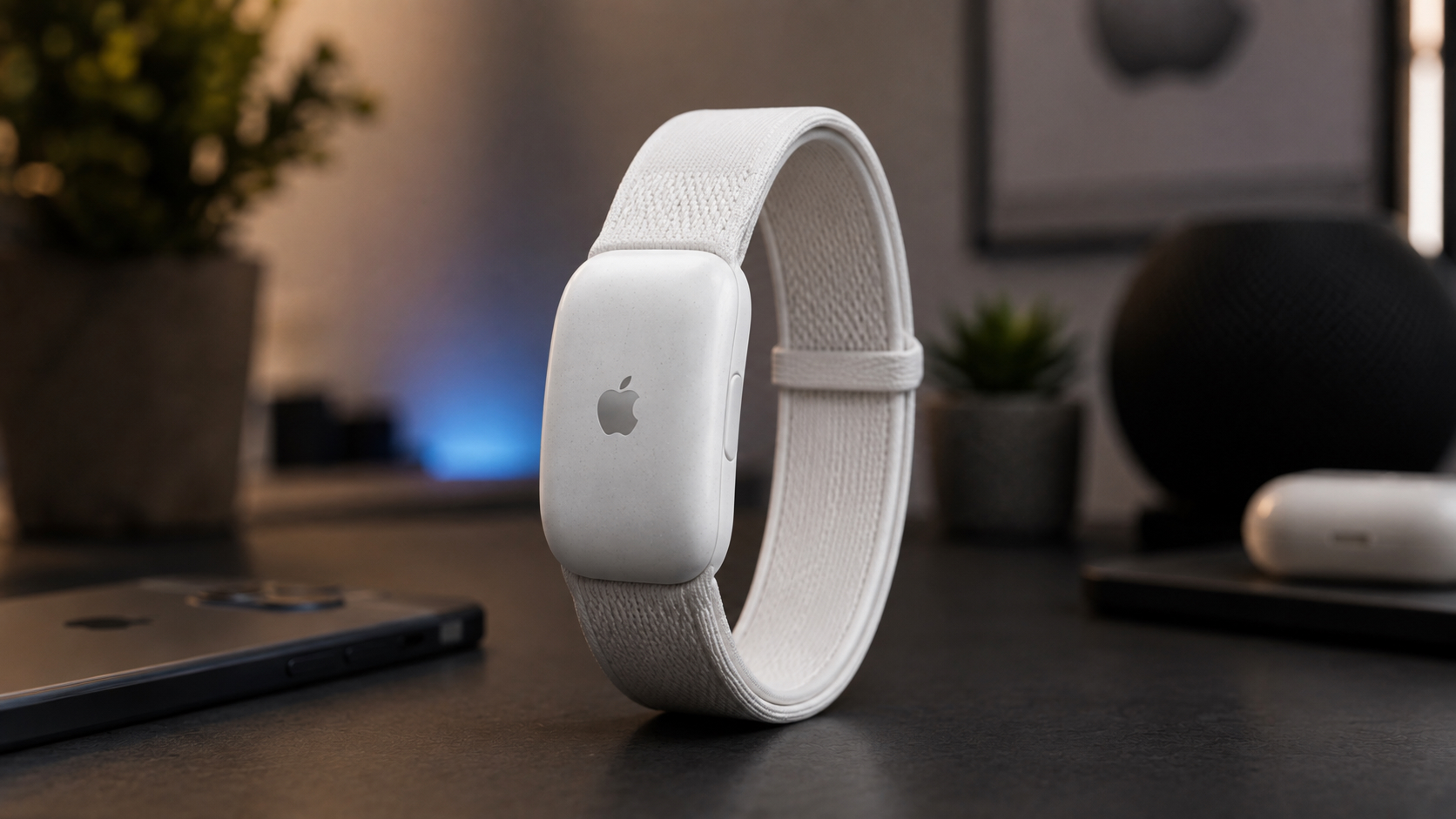 Часы Apple вообще без экрана. Ну и Apple метит в нишу фитнес-браслетов без экрана. Фото.