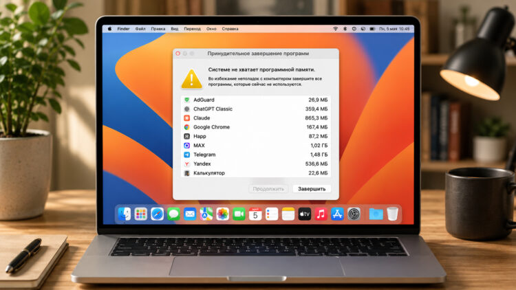 Системе не хватает программной памяти: что это за ошибка на Mac и как ее убрать. Фото.