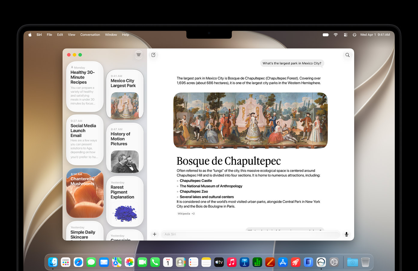 Siri наконец получила собственное окно на Mac. Можно выбрать вот такой стиль отображения чатов. Фото.