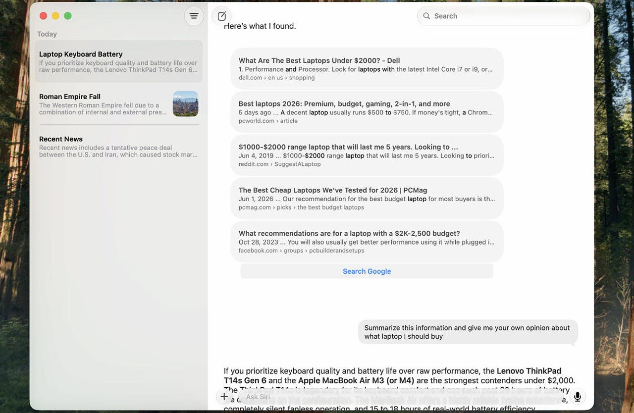 Siri наконец получила собственное окно на Mac. А можно как в приложении «Сообщения». Фото.