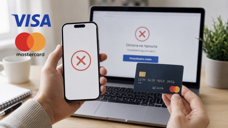 Не проходит оплата картой Visa или Mastercard в интернете. Что делать? Фото.
