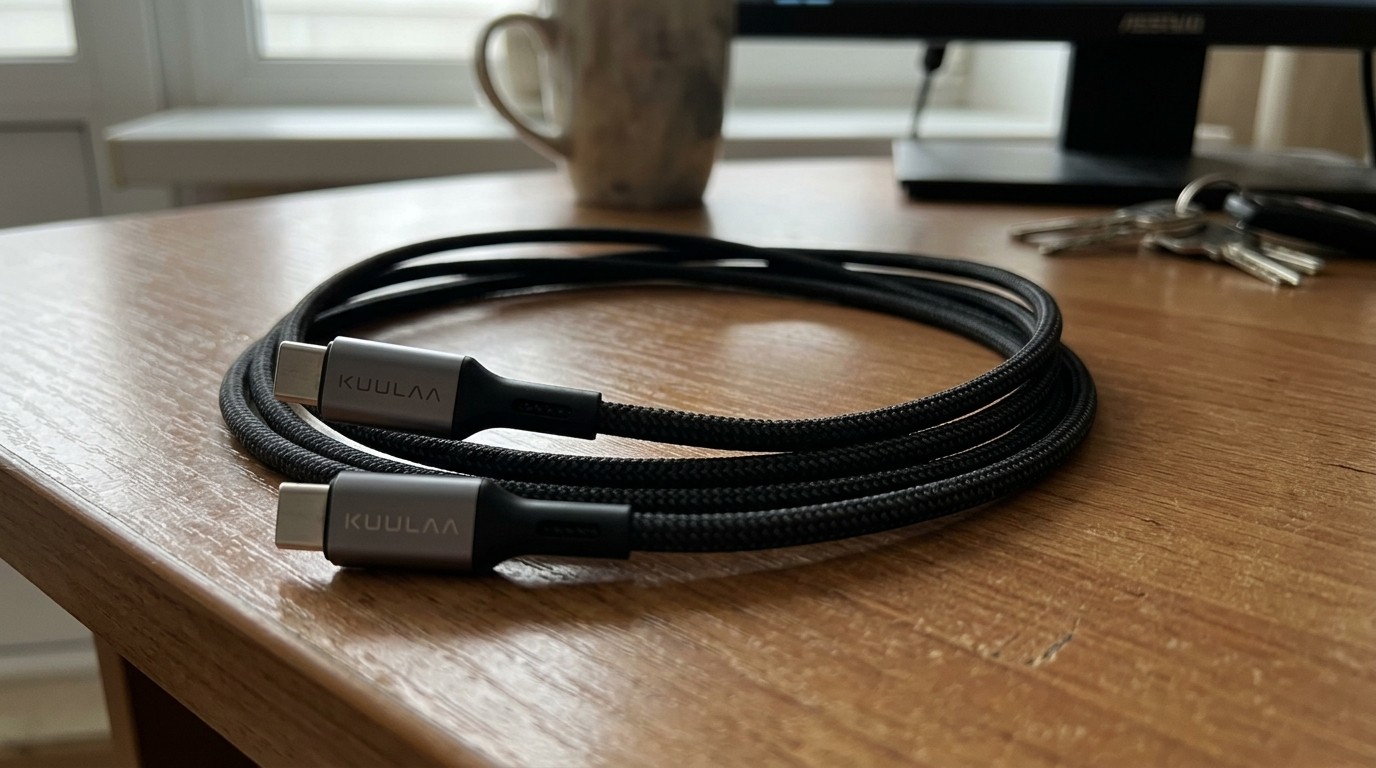 Кабель USB-C с разъёмами KUULAA на столе