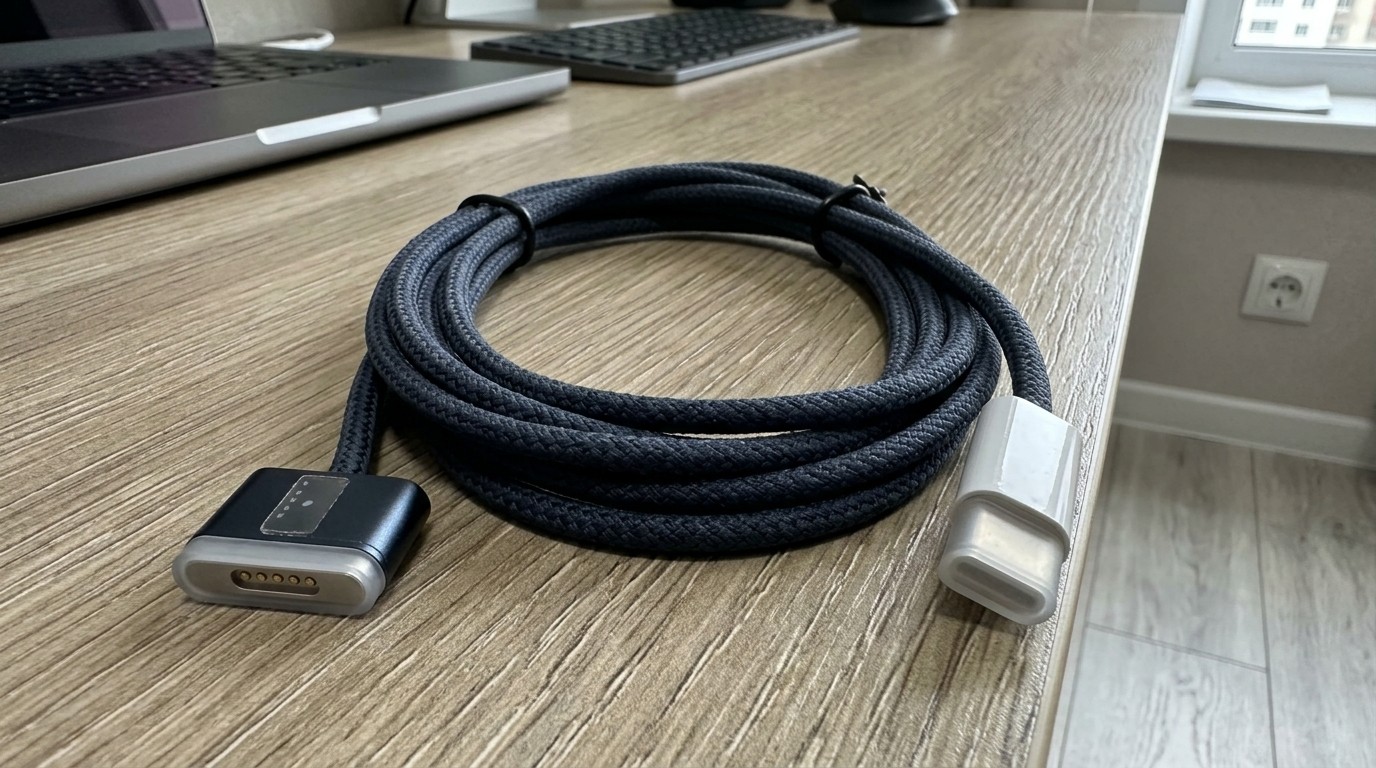 Кабель MagSafe с разъёмом USB-C на столе