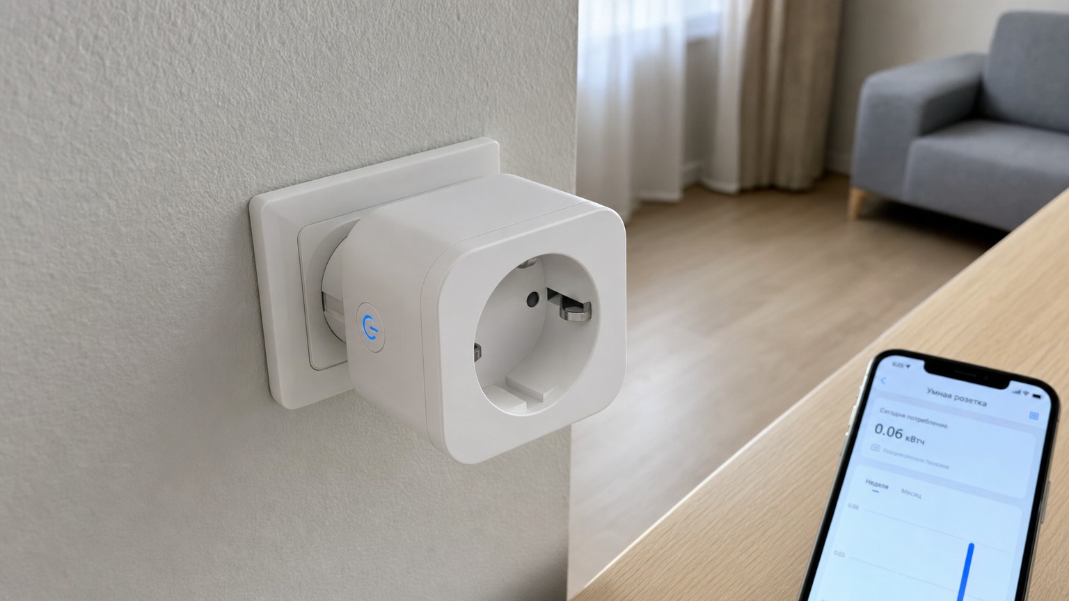 Умная розетка с HomeKit, которая считает электричество. Умная розетка Meross и приложение с потреблением. Фото.