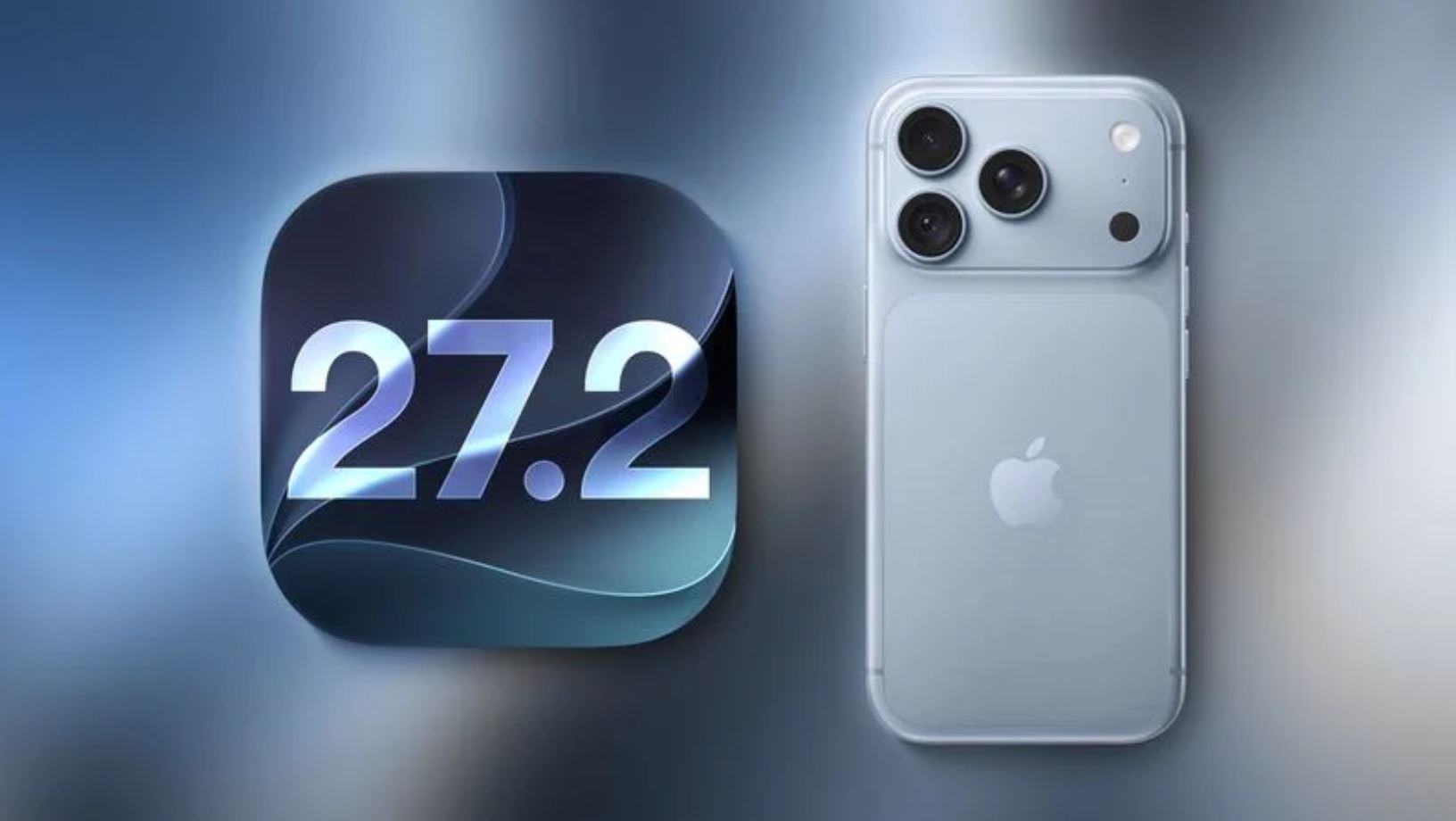 Логотип iOS 27.2 рядом с iPhone