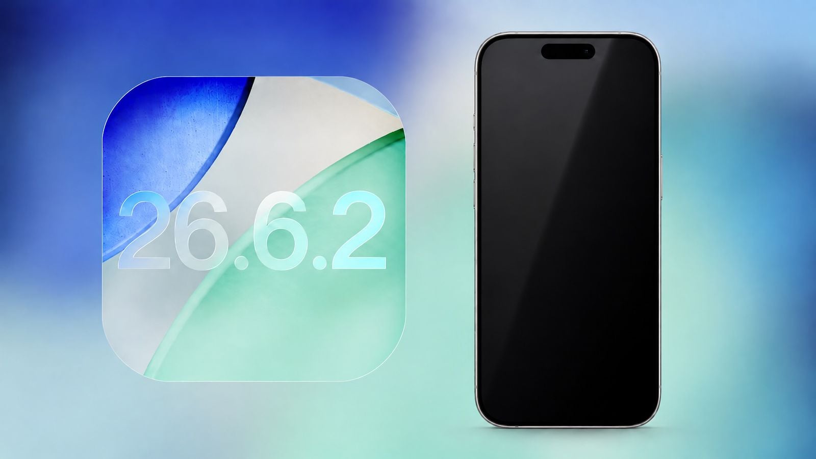 Что исправили в iOS 26.6.2. Логотип iOS 26.6.2 рядом с iPhone. Фото.